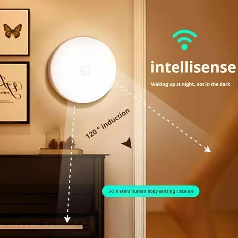 3Pcs USB Rechargeable Motion Sensor Night Lights, Magnetic Wireless LED Cabinet Lamp