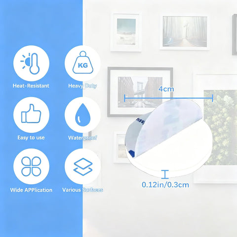 8 Pack 4cm Round Double Sided Adhesive Pads, 4mm Thick Heavy-Duty Foam Mounting Sticky Pads, Ultra Strong Waterproof Removable Tape for Home & Industrial Mounting Decor