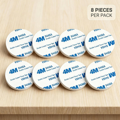 8 Pack 4cm Round Double Sided Adhesive Pads, 4mm Thick Heavy-Duty Foam Mounting Sticky Pads, Ultra Strong Waterproof Removable Tape for Home & Industrial Mounting Decor