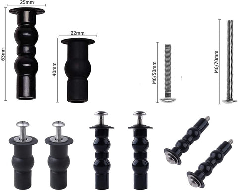 4 Pack Universal Toilet Seat Hinges with Fixing Screws, Expandable Rubber Bolt Fixings Replacement Hardware Kit to Loose and Wobbly Toilet Seats