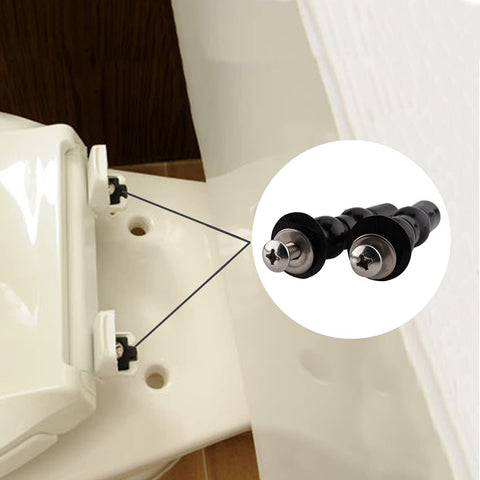 4 Pack Universal Toilet Seat Hinges with Fixing Screws, Expandable Rubber Bolt Fixings Replacement Hardware Kit to Loose and Wobbly Toilet Seats