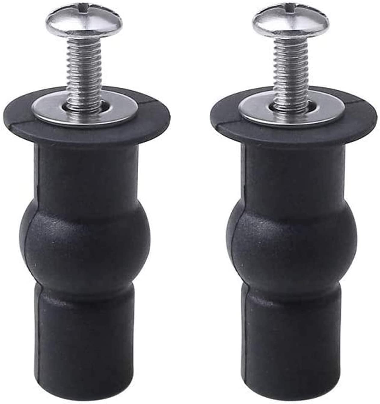 4 Pack Universal Toilet Seat Hinges with Fixing Screws, Expandable Rubber Bolt Fixings Replacement Hardware Kit to Loose and Wobbly Toilet Seats