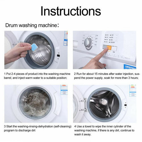 12 Pack Washing Machine Cleaner Descaler - Heavy-Duty Deep Clean and Deodorize