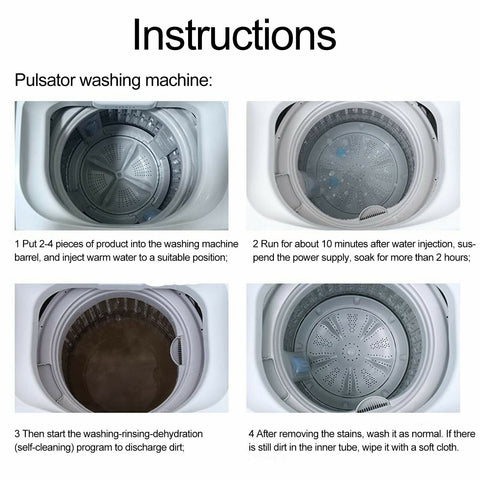 12 Pack Washing Machine Cleaner Descaler - Heavy-Duty Deep Clean and Deodorize