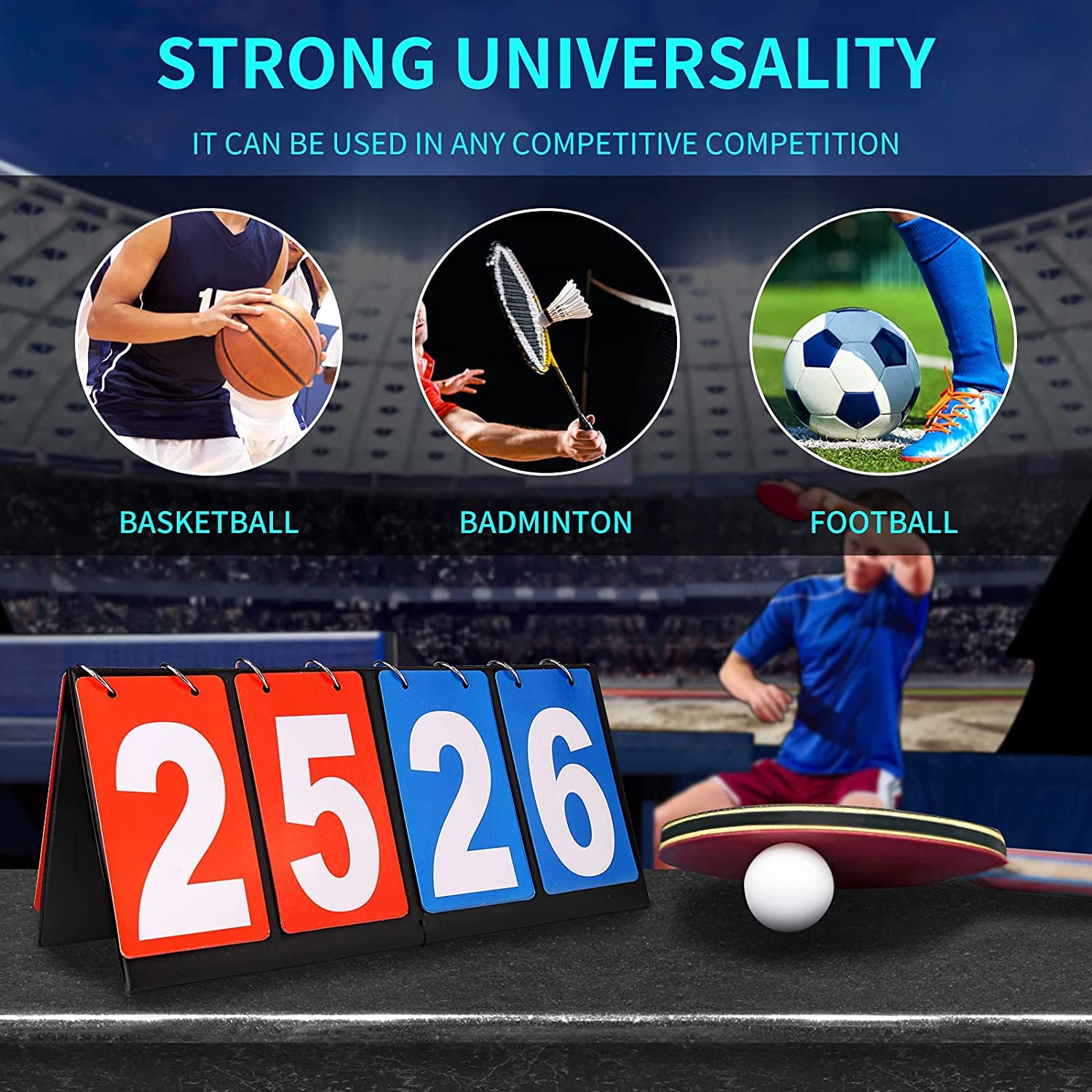 Scoreboard Score Keeper Score Flipper for Basketball Tennis Volleyball Sports