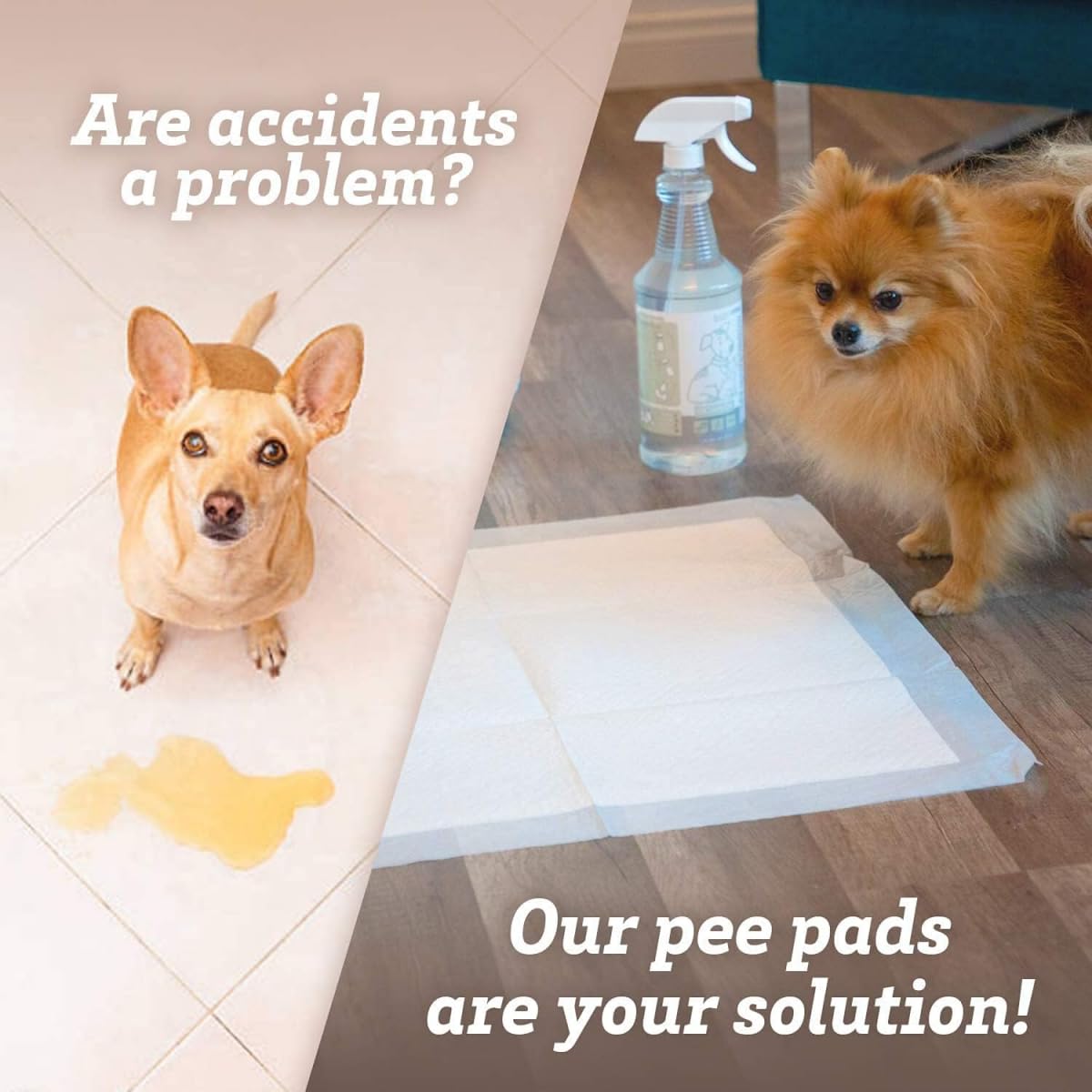 100 PCS Disposable Pet Training Pee Pads 18" x 24", Super Absorbent Leak-Proof Puppy Dog Potty Training Mats for Small Medium Large Dogs