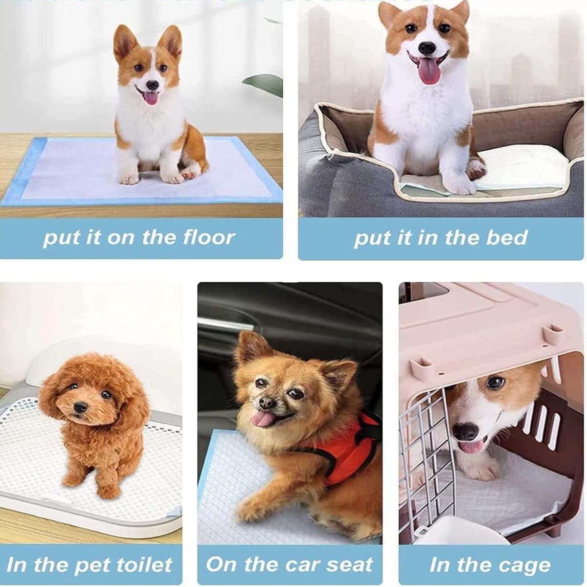 100 PCS Disposable Pet Training Pee Pads 18" x 24", Super Absorbent Leak-Proof Puppy Dog Potty Training Mats for Small Medium Large Dogs
