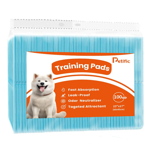 100 PCS Disposable Pet Training Pee Pads 18" x 24", Super Absorbent Leak-Proof Puppy Dog Potty Training Mats for Small Medium Large Dogs
