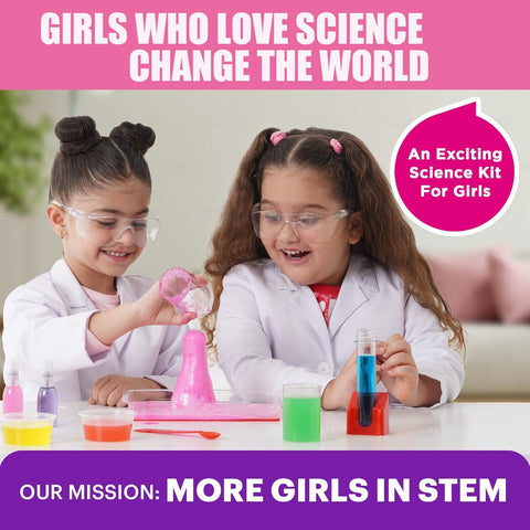 Girls' Science Kit for Kids Ages 8-12, Fun STEM Educational Kit with 135+ Safe Chemistry Experiments, All-in-One Lab Set for Junior Girls Learning