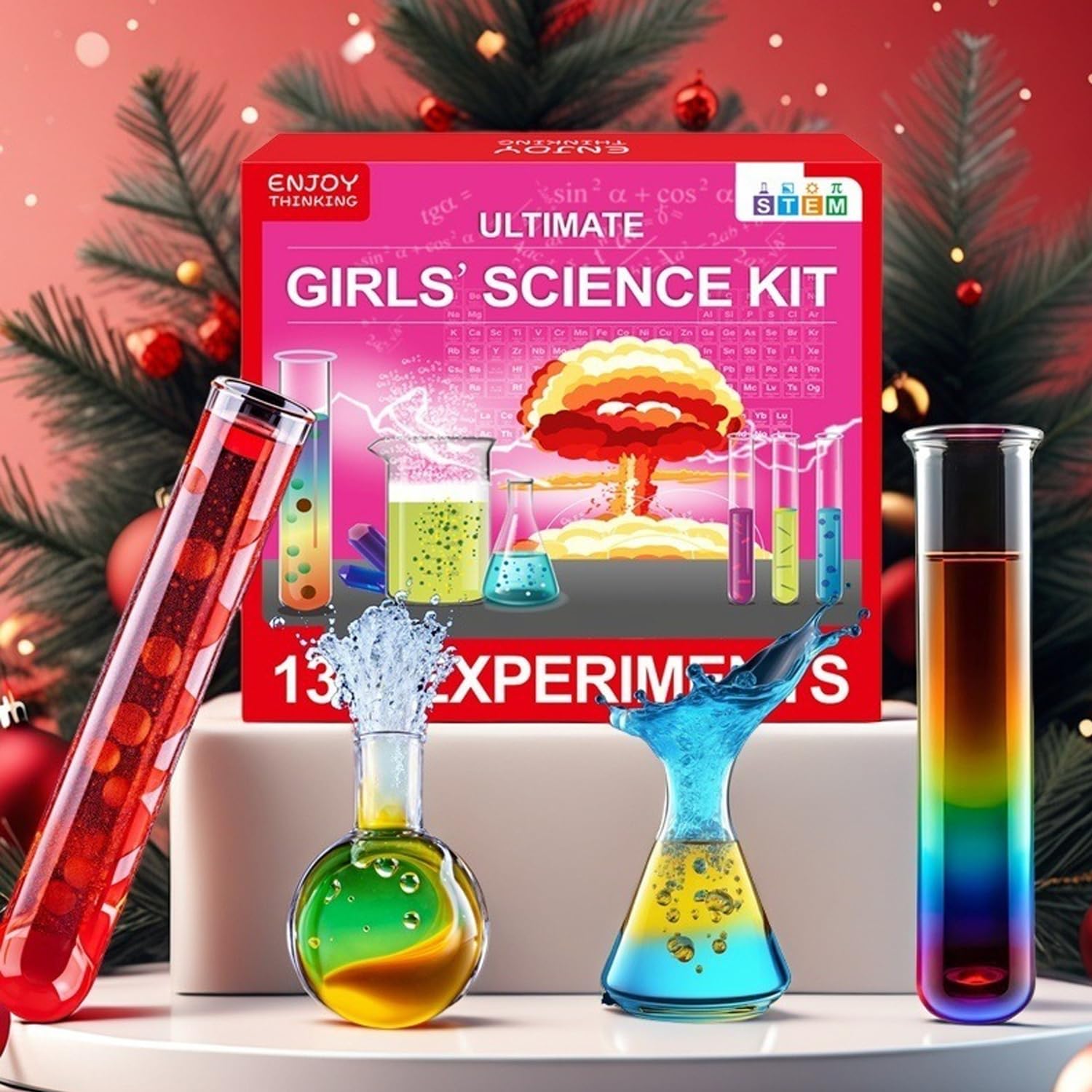 Girls' Science Kit for Kids Ages 8-12, Fun STEM Educational Kit with 135+ Safe Chemistry Experiments, All-in-One Lab Set for Junior Girls Learning