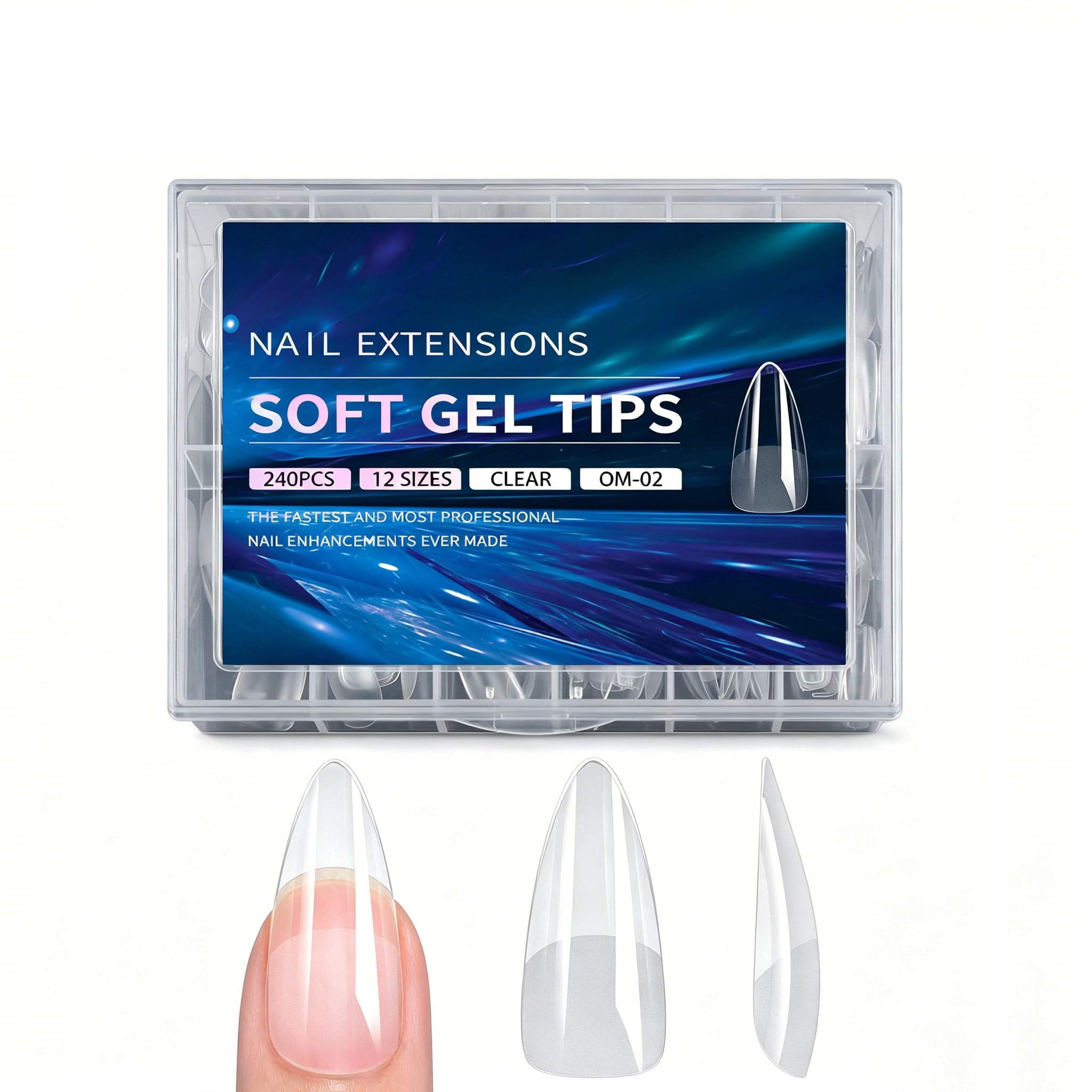 240Pcs Clear Semi Matte Nail Tips, Ultra Thin No File Invisible Acrylic Nail