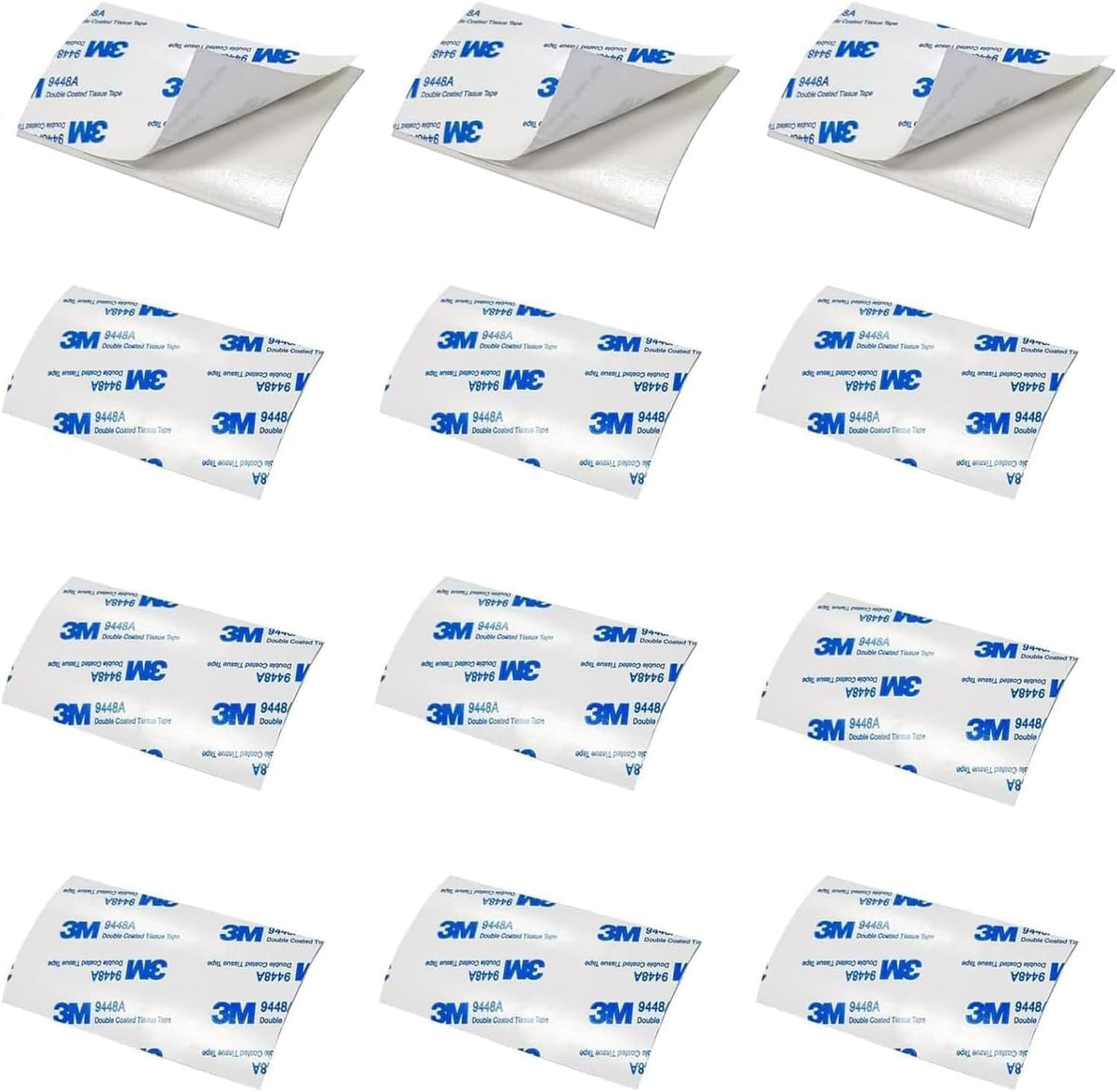 12 Pack Double‑Sided Adhesive Pads,3mm Thick Pre‑Cut Foam Mounting Tape
