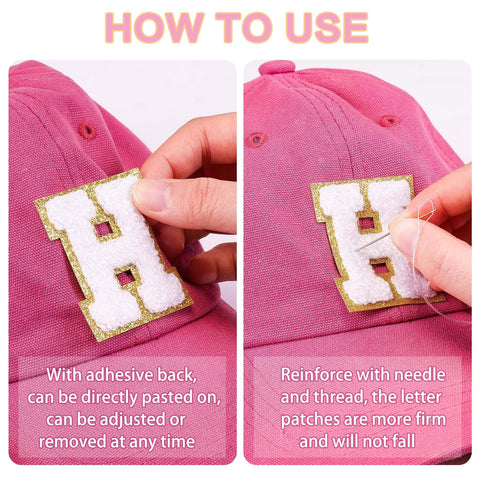 26 PCS Wron hite IOn Letter Patches, A-Z Self Adhesive on Chenille Letters Patch