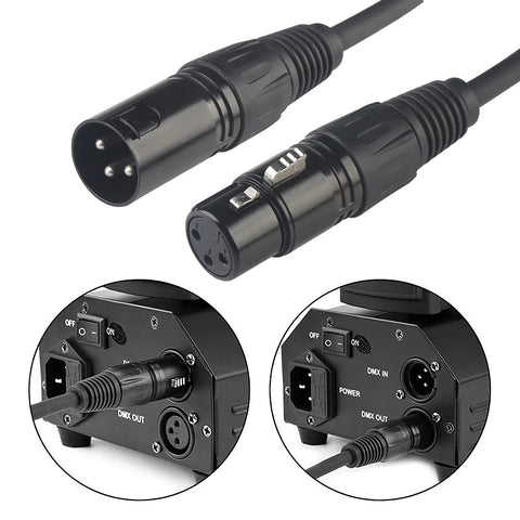 2m 3 Pin XLR Male to Female Microphone Audio Cable, Durable Anti-Oxidation Copper Wire for Powered Speakers, Studio Mic & DMX Stage Lights