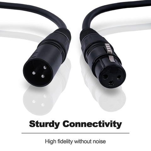 2m 3 Pin XLR Male to Female Microphone Audio Cable, Durable Anti-Oxidation Copper Wire for Powered Speakers, Studio Mic & DMX Stage Lights