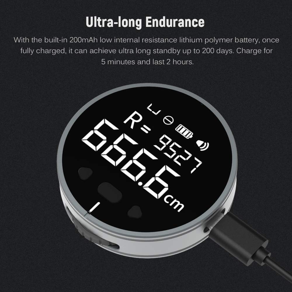 324Ft Digital Electronic Tape Measure, Backlit LCD Display High Precision Digital Ruler for Construction & Home Measurement