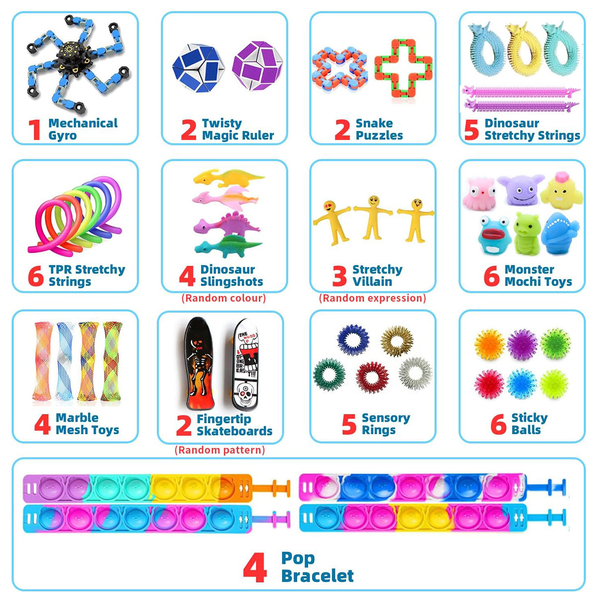 Fidget Toys for Kids and Adults Sensory Toys Set Stress Relief Toys Desk Fidget