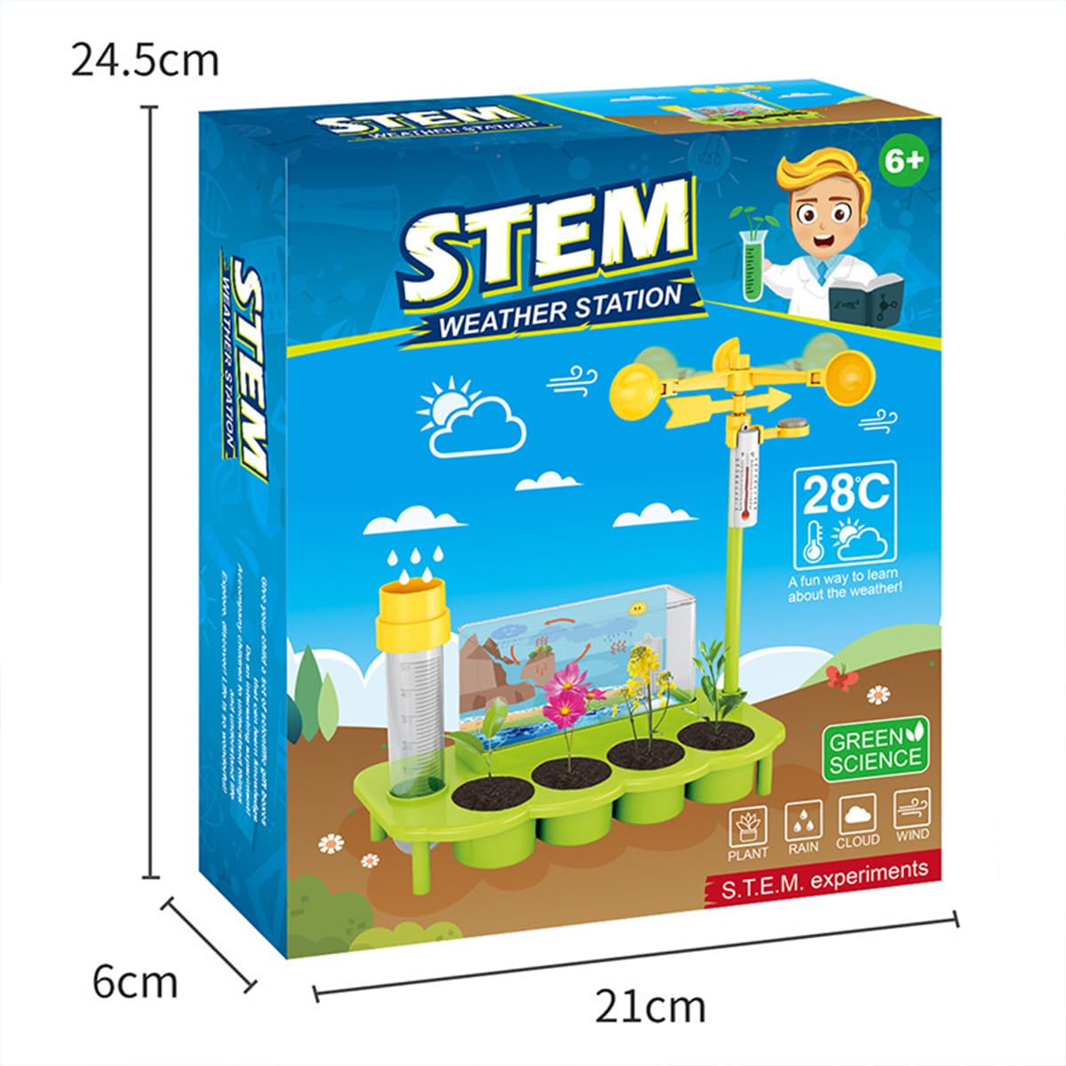 Kids STEM Weather Station Plant Growing Kit DIY Science Experiment Educational