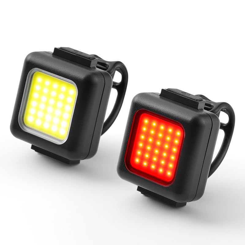 Mini USB Rechargeable Bike Light Set, 2Pcs Front & Rear LED Cycling Light