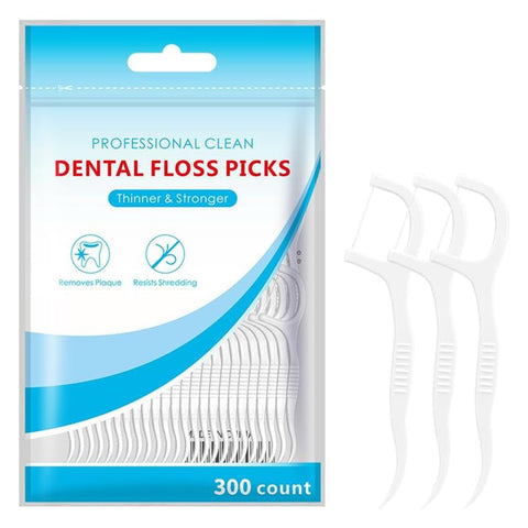 300PCS Dental Floss Picks for Adults, Disposable Tooth Flossers, Strong Shred‑Resistant Floss Sticks for Deep Interdental Oral Cleaning