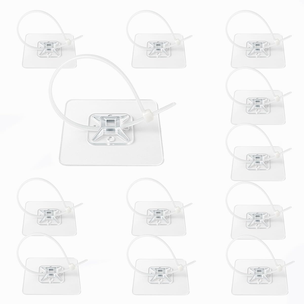 12‑Pack Furniture Anti‑Tip Kit, 7cm Self‑Adhesive Wall Anchors, No‑Drill Child Safety Furniture Straps for Dresser, Bookcase, Cabinet Anti‑Toppling Protection