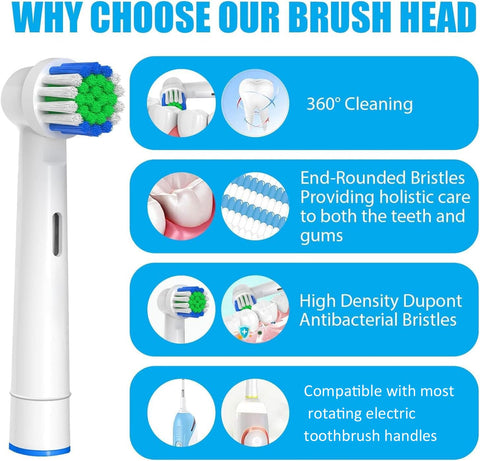 20 Pack Professional Replacement Toothbrush Heads, Medium Soft Dupont Bristles