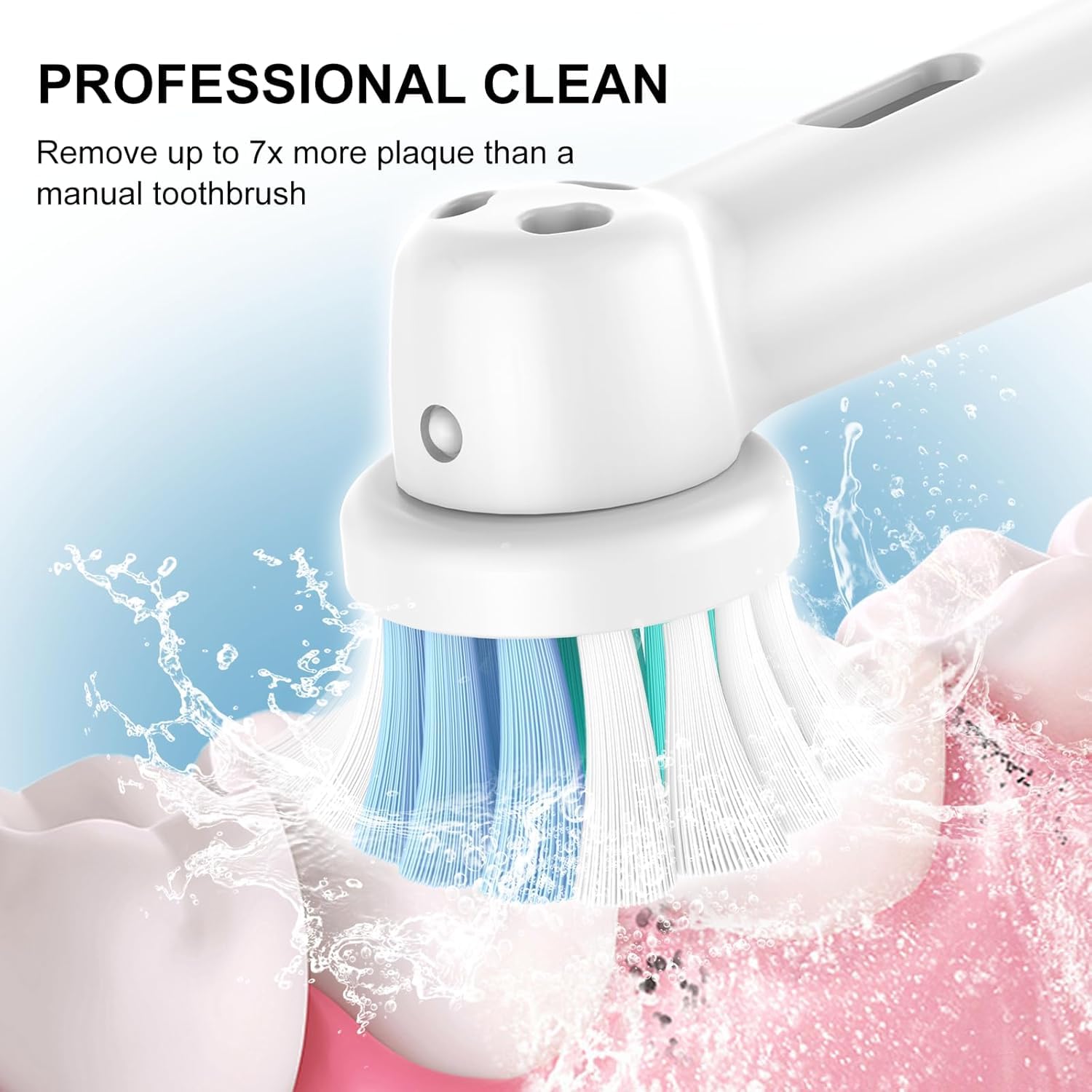 20 Pack Professional Replacement Toothbrush Heads, Medium Soft Dupont Bristles