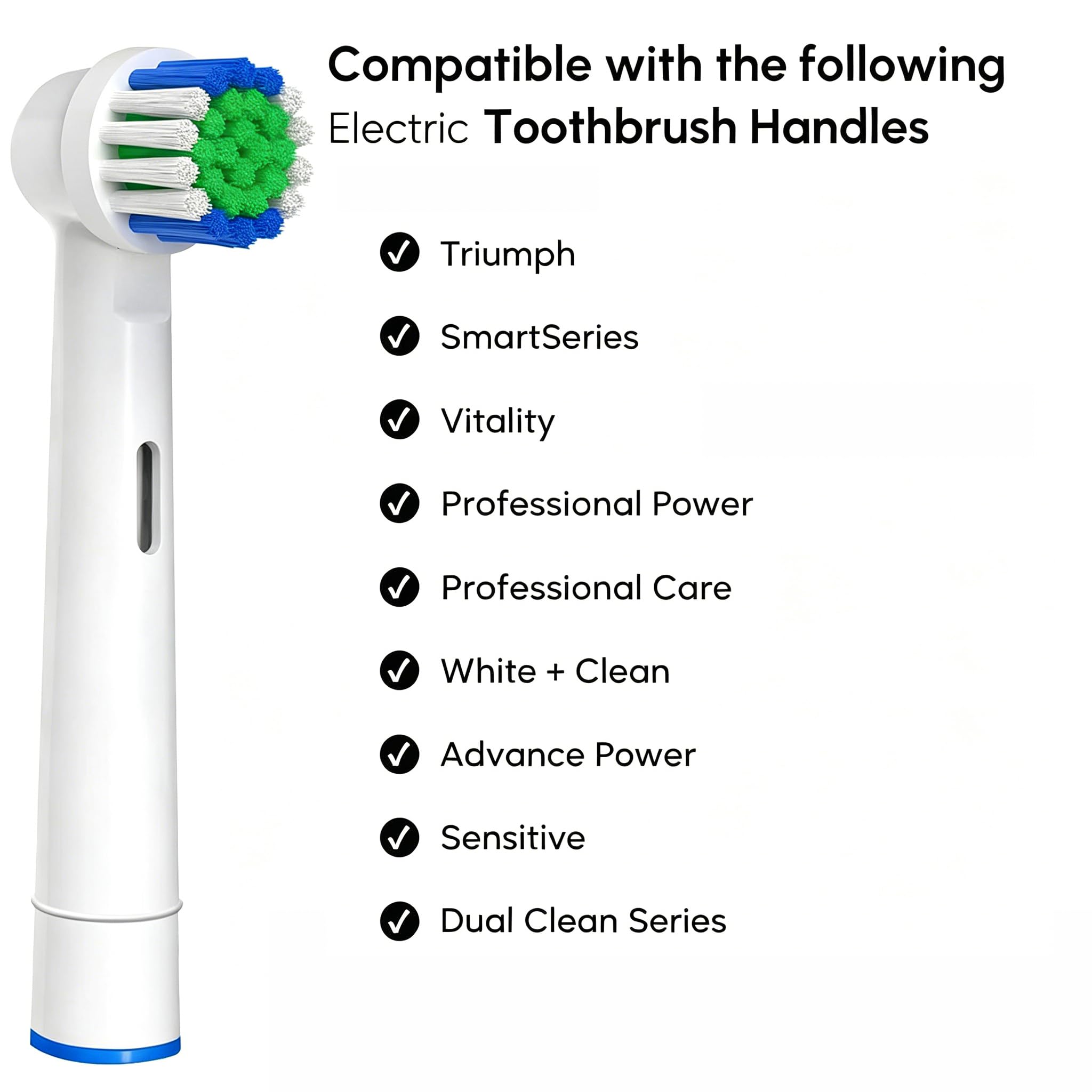 20 Pack Professional Replacement Toothbrush Heads, Medium Soft Dupont Bristles