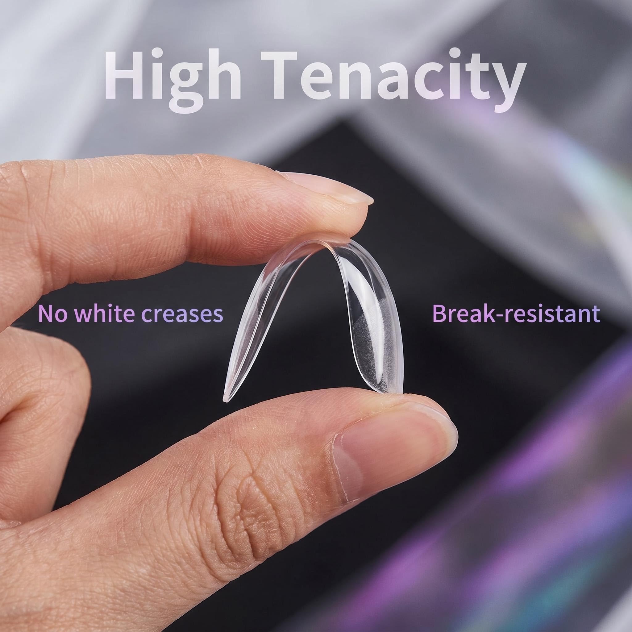 240Pcs Clear Semi Matte Nail Tips, Ultra Thin No File Invisible Acrylic Nail