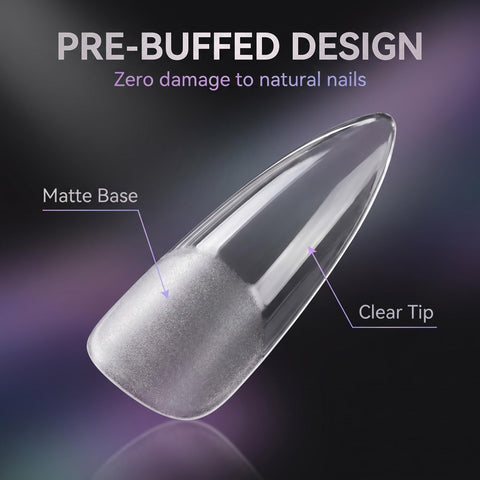 240Pcs Clear Semi Matte Nail Tips, Ultra Thin No File Invisible Acrylic Nail