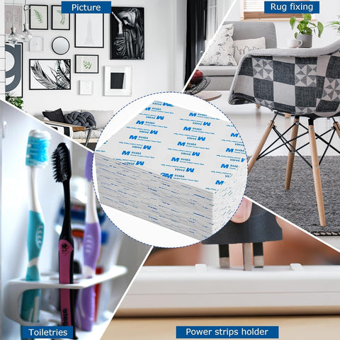 12 Pack Double‑Sided Adhesive Pads,3mm Thick Pre‑Cut Foam Mounting Tape