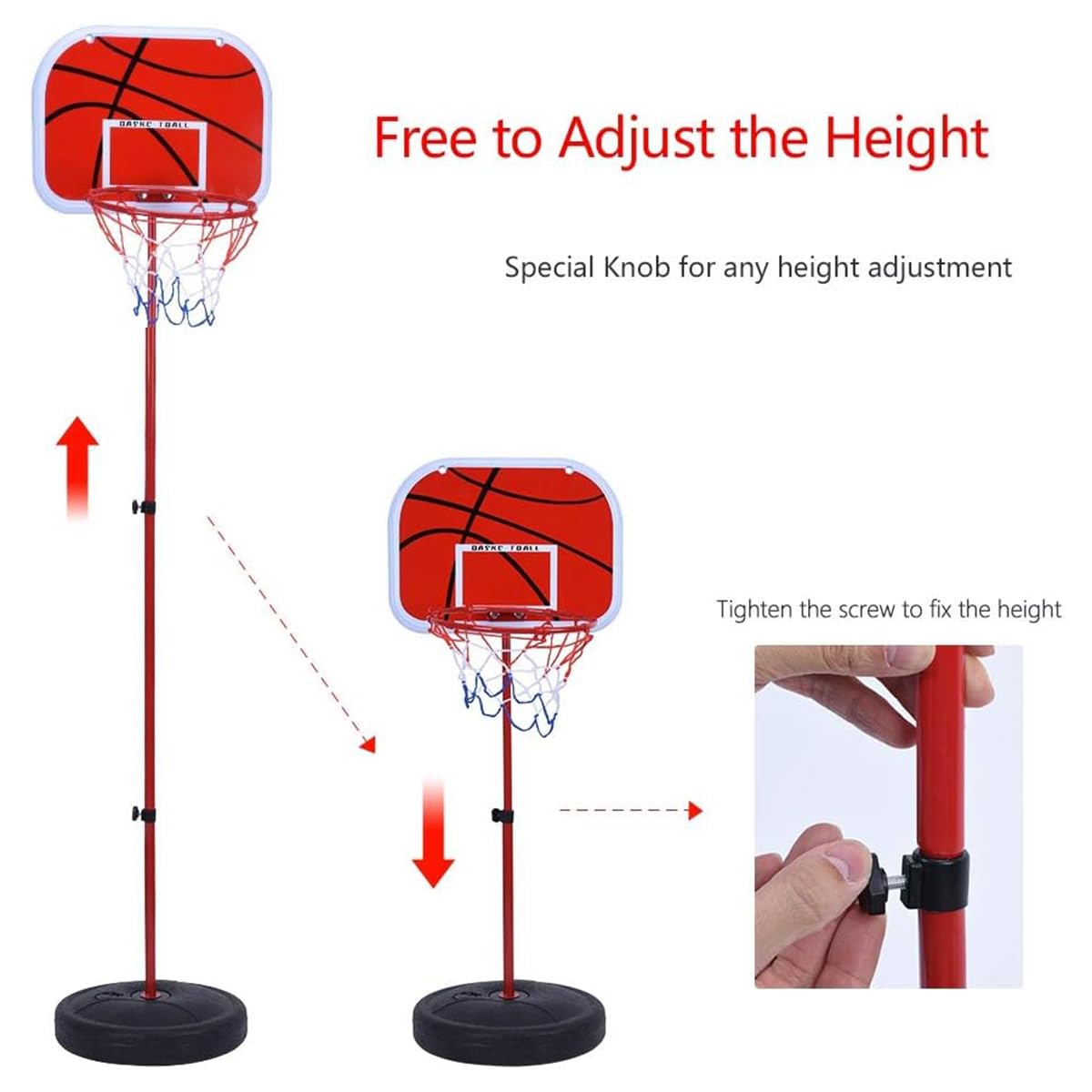 Adjustable Kids Basketball Hoop Set Indoor Outdoor Mini Basketball Stand