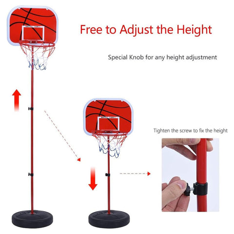 Adjustable Kids Basketball Hoop Set Indoor Outdoor Mini Basketball Stand