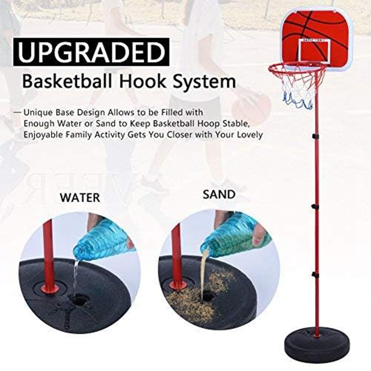 Adjustable Kids Basketball Hoop Set Indoor Outdoor Mini Basketball Stand