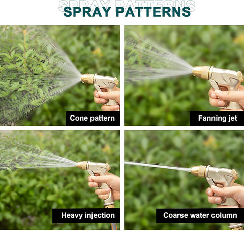 Heavy Duty Metal Garden Hose Nozzle,High Pressure Hand Sprayer with 4 Adjustable