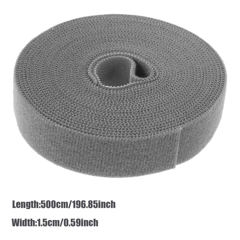 Reusable Hook and Loop Cable Ties, 5 Meter Self-Adhesive Roll for Wire Managemen