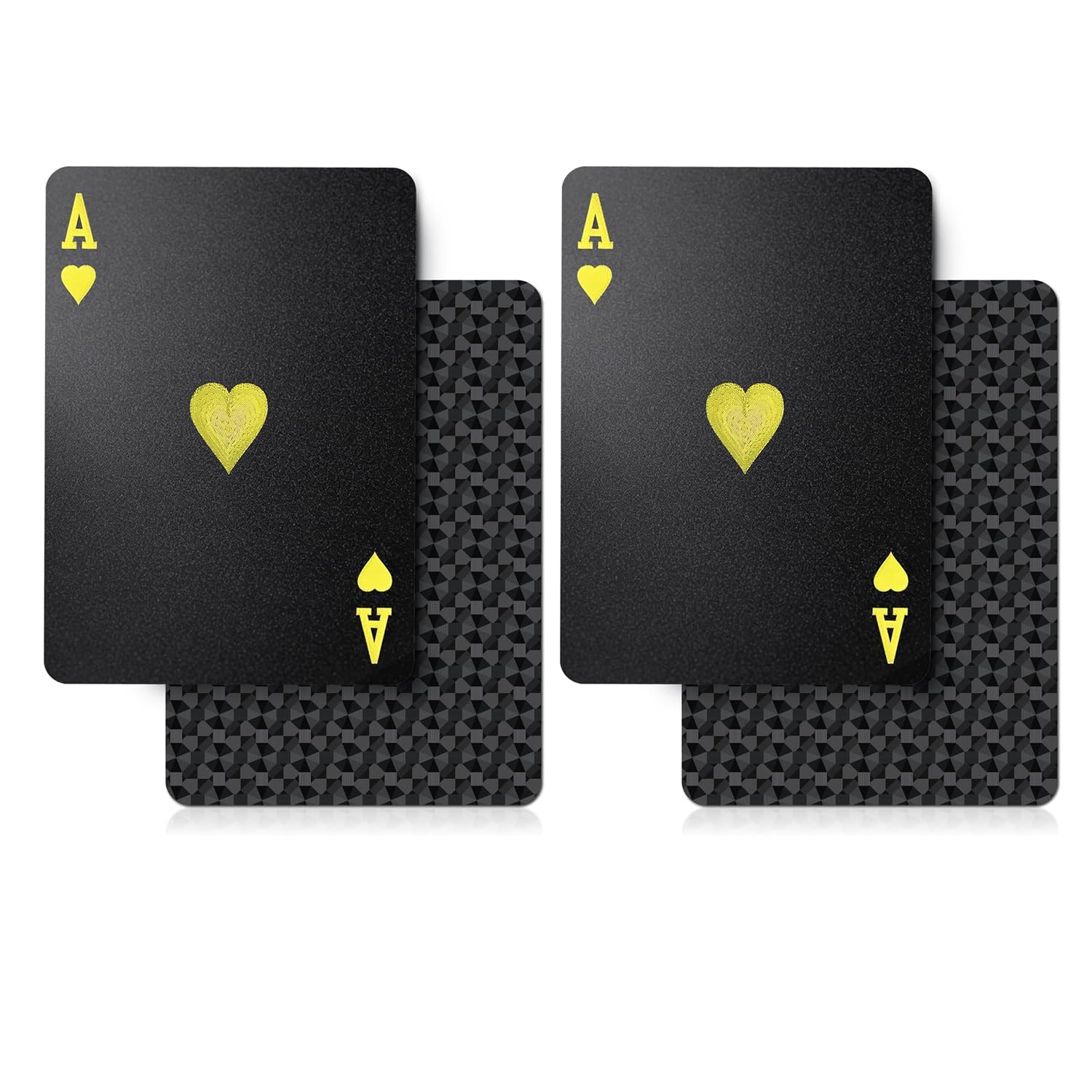 Waterproof Plastic Playing Cards,2-Pack Black Diamond Poker Deck, Durable Gift Set for Camping, Boating & Game Night