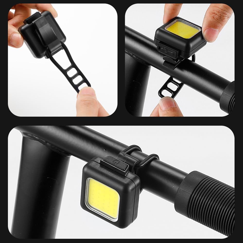 Mini USB Rechargeable Bike Light Set, 2Pcs Front & Rear LED Cycling Light