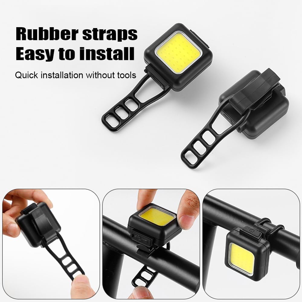 Mini USB Rechargeable Bike Light Set, 2Pcs Front & Rear LED Cycling Light