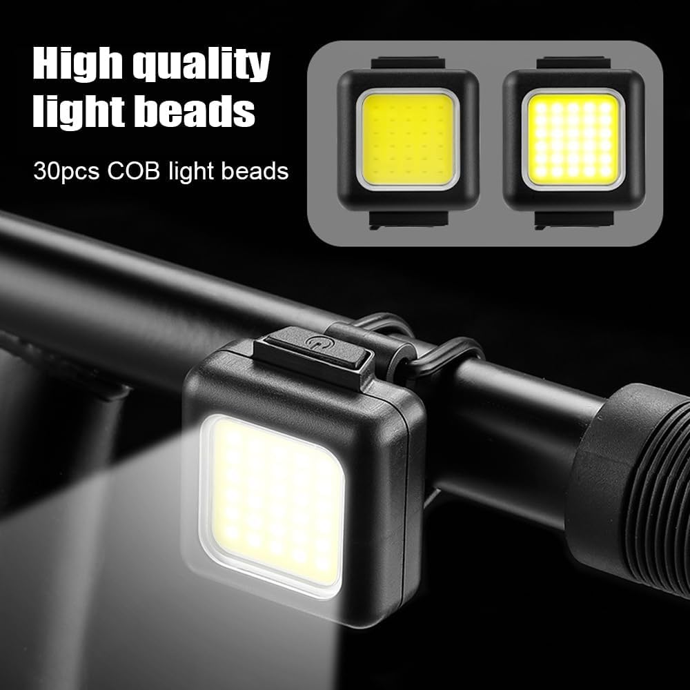Mini USB Rechargeable Bike Light Set, 2Pcs Front & Rear LED Cycling Light
