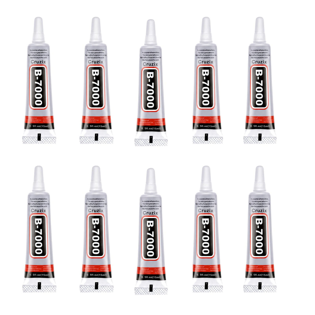 B-7000 Clear Glue, B7000 High Viscosity Adhesive for Rhinestone, Jewelry, Screen Repair, Nail Art & Glass (10x15ml, 0.5oz)