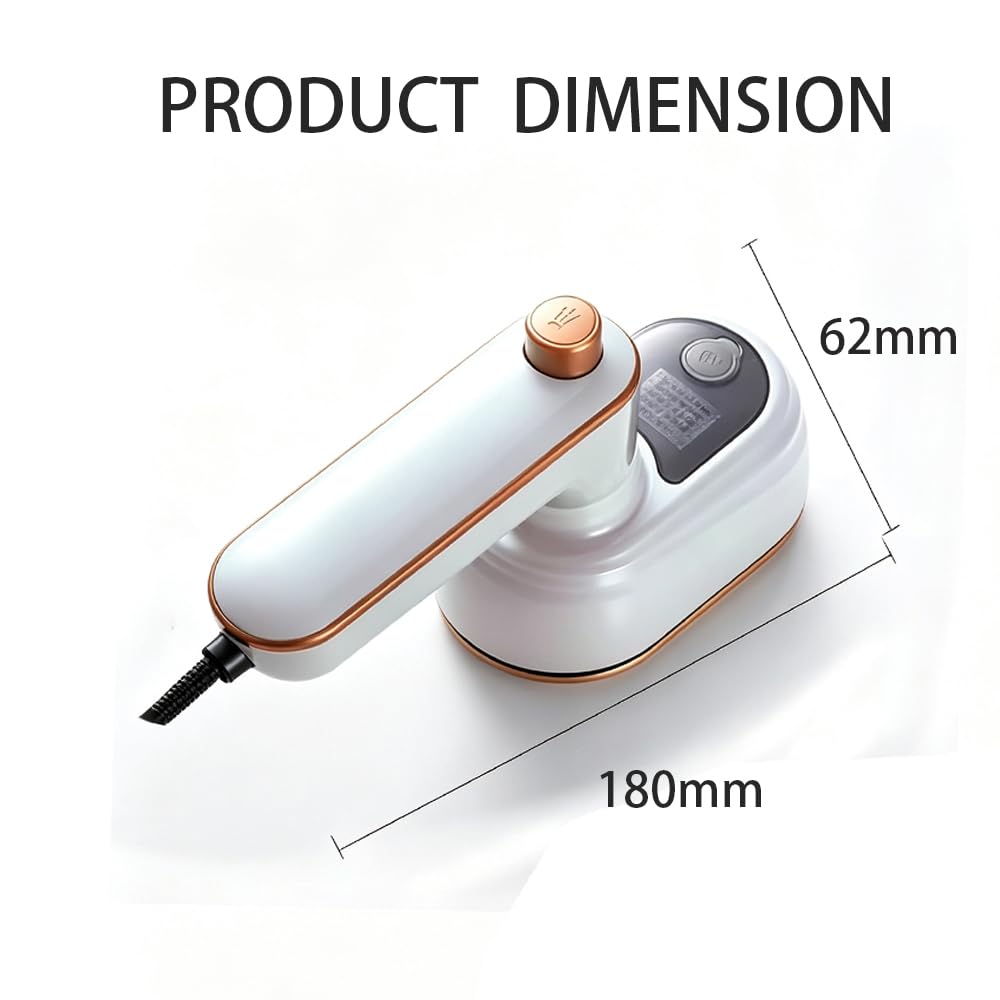 2‑in‑1 Rotary Garment Iron, Portable Handheld Steam Iron with 180° Rotatable Handle, Compact Mini Travel Clothes Steamer, Horizontal & Vertical Ironing for Home, Business Trip, Hotel, Removes Wrinkles for Shirts, Suits & Fabrics