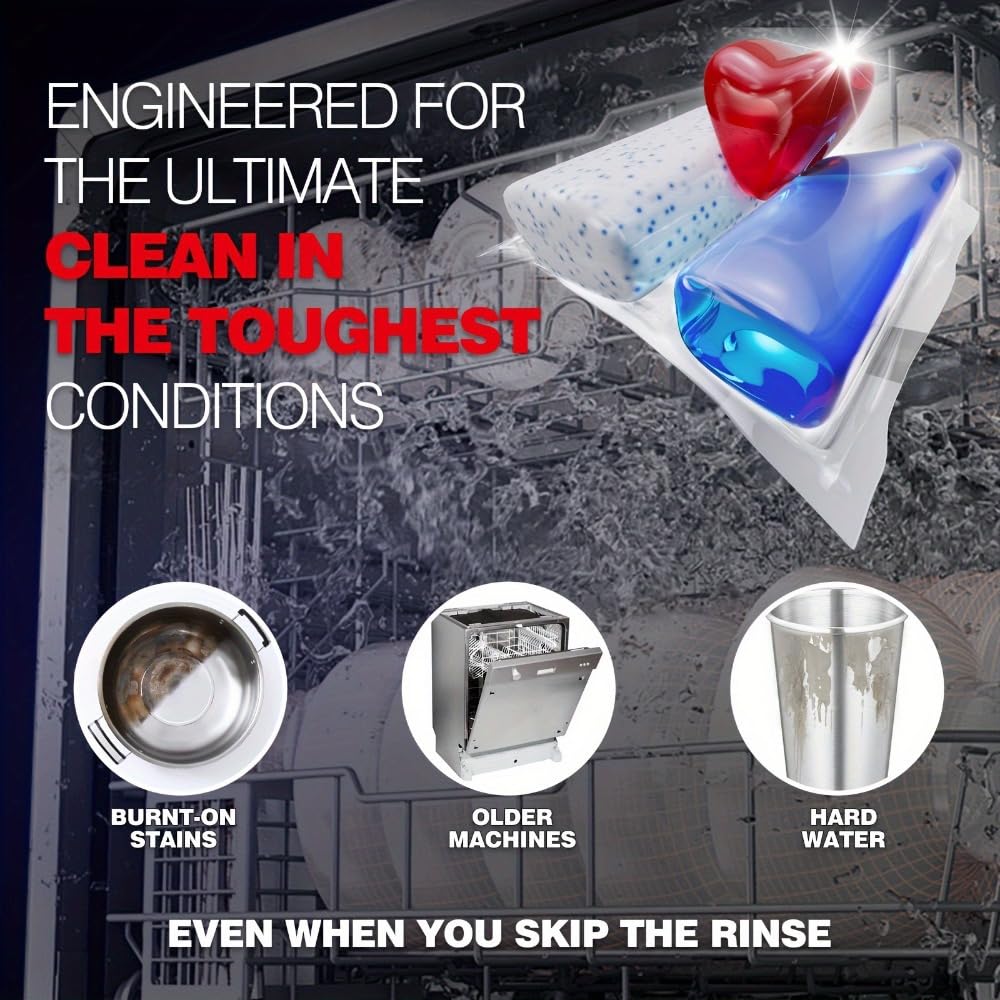 Nomel Dishwasher Tablets 50‑Count, Powerful Grease‑Cutting Dishwasher Detergent