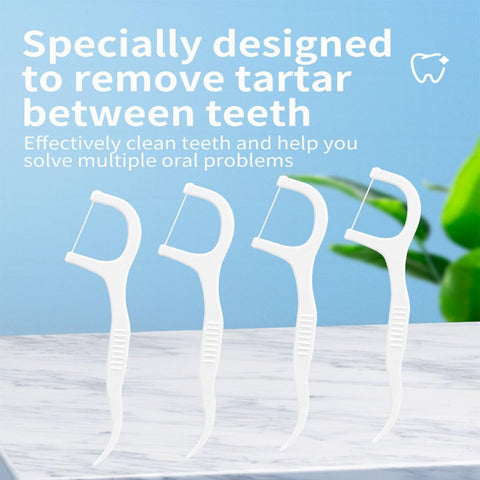 300PCS Dental Floss Picks for Adults, Disposable Tooth Flossers, Strong Shred‑Resistant Floss Sticks for Deep Interdental Oral Cleaning
