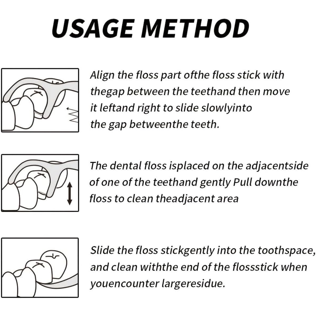 300PCS Dental Floss Picks for Adults, Disposable Tooth Flossers, Strong Shred‑Resistant Floss Sticks for Deep Interdental Oral Cleaning