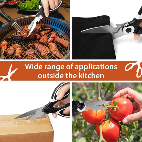 3‑Pack Stainless Steel Kitchen Shears, Heavy‑Duty Multi‑Purpose Scissors, Sharp Durable Food Scissors for Meat, Poultry, Vegetables & Household Tasks