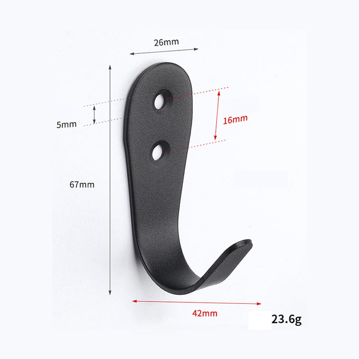 Black Stainless Steel Wall Hooks 10 Pack Heavy Duty Double Screw Coat Hooks Wall