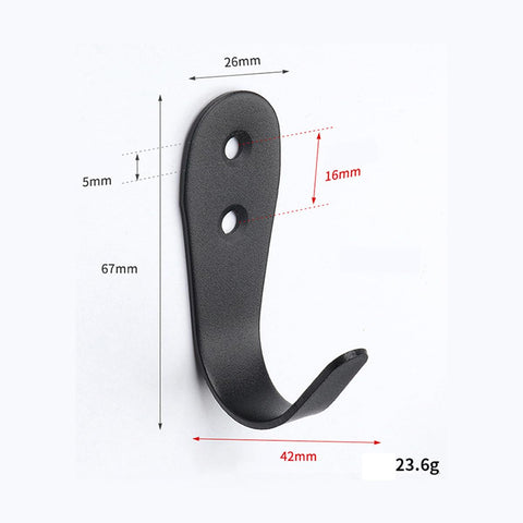 Black Stainless Steel Wall Hooks 10 Pack Heavy Duty Double Screw Coat Hooks Wall