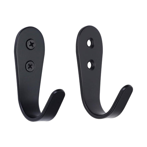 Black Stainless Steel Wall Hooks 10 Pack Heavy Duty Double Screw Coat Hooks Wall