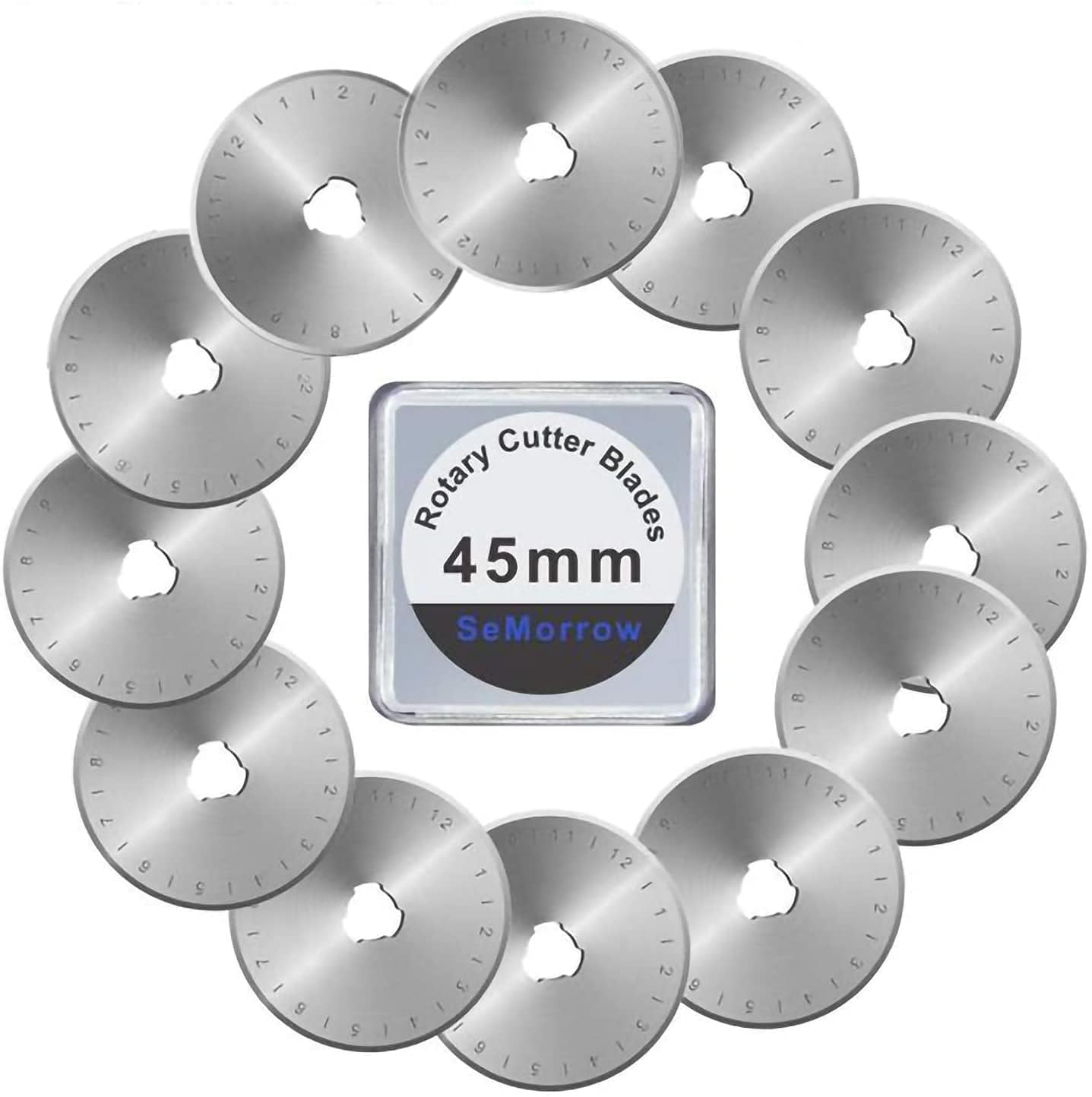 15 Pack 45mm Rotary Cutter Blades, Replacement Blades for OLFA Fiskars Quilting